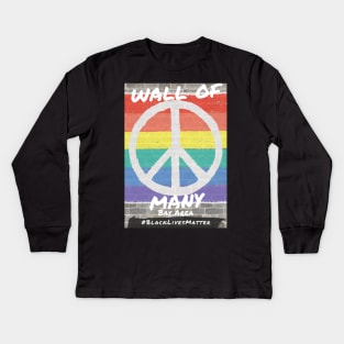 Peace Wall of Many by Lara L Kids Long Sleeve T-Shirt